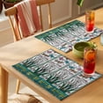 thumbnail image 4 of Green Butterfly Flower Placemats Set of 6 Stained Glass Dragonfly Floral Plant Place Mats Indoor Wipeable Table Mats Washable Dining Table Placemats for Kitchen Holiday Party Home Decor 13x19 Inch, 4 of 9