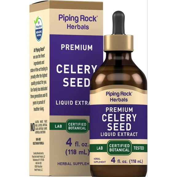 Celery Seed Extract Liquid | 4 fl oz | Supplement for Women and Men | by Piping Rock