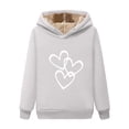 thumbnail image 2 of Craaazy Hoodies for Women Casual Gifts Printed Winter Warm Solid Pocket Long Sleeve Hooded Sweatshirt Tops, 2 of 3