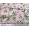 thumbnail image 3 of Soimoi Pink Cotton Jersey Fabric Monstera Leaves Fabric Prints By Yard 58 Inch Wide, 3 of 3