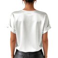 thumbnail image 4 of Womens Tops Short Sleeve Beige Crochet V Neck Long Sleeve Summer Cruise Cover Oversized Tshirts, 4 of 6