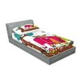 thumbnail image 2 of Ambesonne Animal Fitted Sheet & Pillow Sham Set, Jungle Animals, Twin, Multicolor, 2 of 2