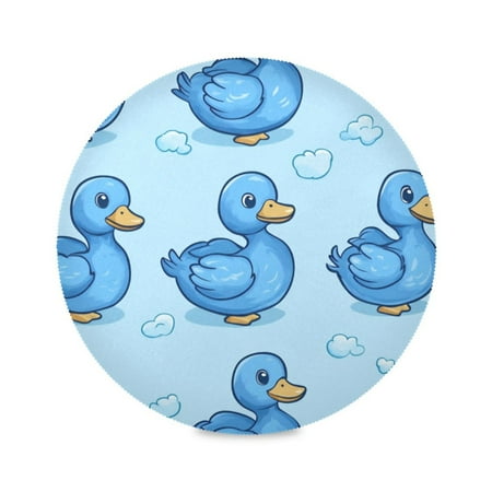 

Round Plate Mat 15.4x15.4 Inchesx4 Placemat Table Mat Kitchen Mat Coffee Mat Fabric Thick Strong Wear-Resistant Heat Resistance Cute Blue Duckling1