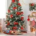 thumbnail image 6 of White Flowers and Red Flowers Christmas Tree Skirt Stand Mat Waterproof Floor Protection Mat for Holiday Decoration, 6 of 6