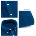 thumbnail image 4 of Button Down Shirt,Men Pure Color Long Turn Down Collar Shirt Long Sleeve Button Down Shirt High-End Performance, 4 of 5