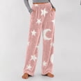 thumbnail image 4 of Kezqiaxn Comfy Pants Women Fleece Stretchy High Waisted Warm Lounge Pants with Pockets Fall Pajama Bottoms Plus Size Fashion PinkA M, 4 of 9