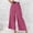 Hot Pink, variant on AOOCHASLIY Women Fall Pants Women Casual Solid Cotton Linen Drawstring Elastic Waist Long Wide Leg Pants