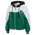 thumbnail image 2 of Women's WEAR by Erin Andrews Green/White New York Jets Color Block Full-Zip Hoodie, 2 of 5