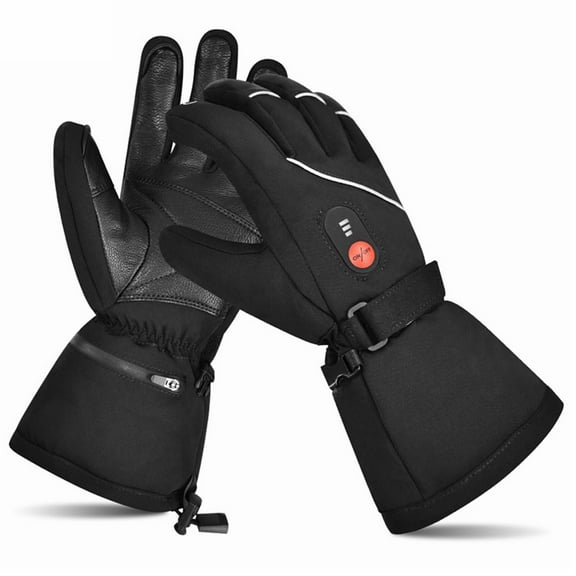 Sun Will Charged Heated Gloves for Men and Women,2200mAh Rechargeable Battery Snow Gloves Black XS-3XL