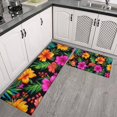 thumbnail image 2 of Pioneer Flower Floral Print Pattern Kitchen Rugs Sets Of 2,Anti Fatigue Kitchen Mat Rugs Non Slip Washable,Decorative Kitchen Floor Mats for Kitchen,Sink,Laundry,17"x30"+17"x47", 2 of 7