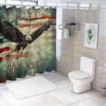thumbnail image 7 of Orinice Bald Eagle Flag Flying Bathroom Decor Set - Colorful Luxurious Graphic Polyester Fabric Shower Curtain with Hooks - Chic Modern Home Bathtubs Decor 60x72, 7 of 7