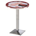 thumbnail image 1 of Holland Bar Stool L217C3636DetRed-D2 36 Pouces Detroit Red Wings Table de Pub avec 36 Pouces Top&44; Chrome, 1 of 1