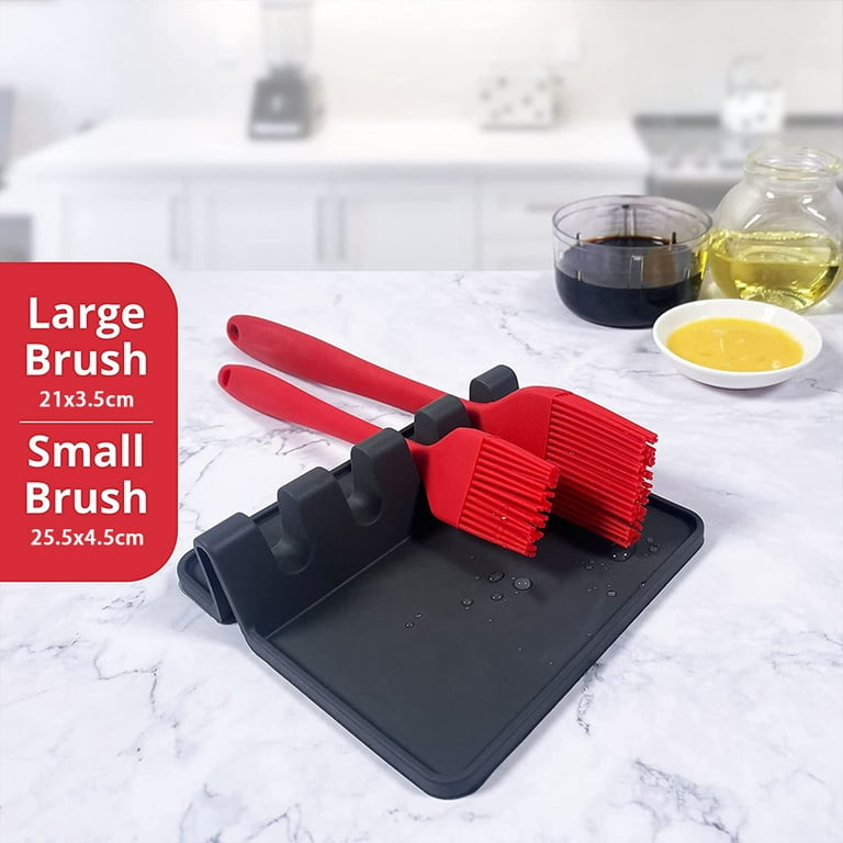 Angled Small Silicone Pastry Brush: U-Taste 600ºF Heat Resistant 7.28 inch  Kitchen Basting Cooking Baking Food Rubber Head-Up Baster Brush for Oil