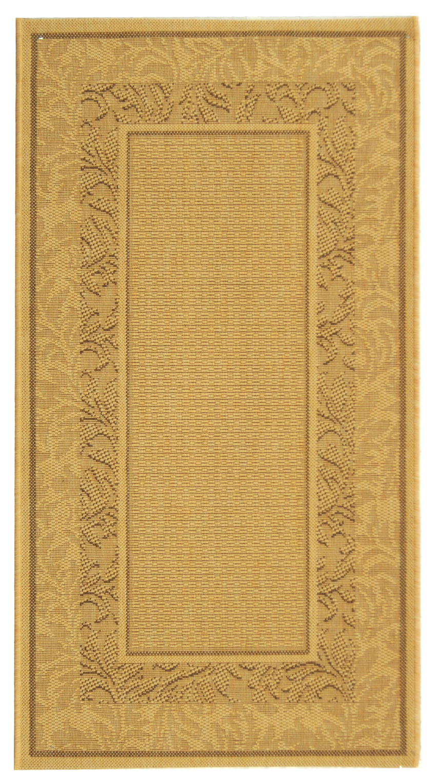 Safavieh Courtyard Elija Botanical Indoor/Outdoor Area Rug, Natural/Brown, 4' x 5'7"
