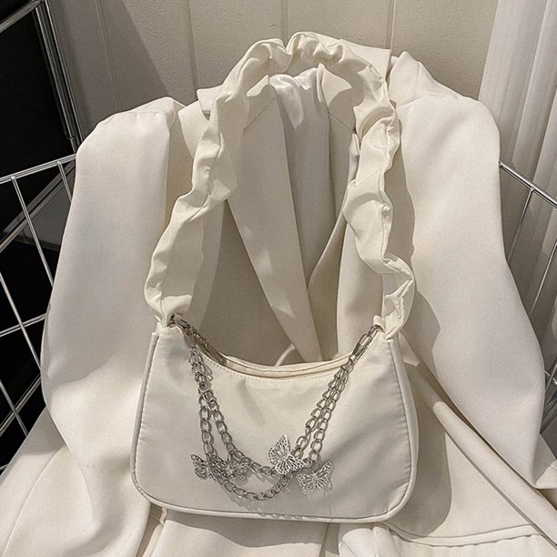 Bolso de viaje para mujer, cadena de mariposa informal, Bolso de mano para mujer, Bolso elegante puro para axila