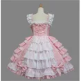 thumbnail image 3 of Lolita Dresses Sweet Pink Bows Ruffles Cotton Mini Skirts Girl Cosplay Custome, 3 of 5