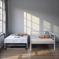 thumbnail image 3 of Tcbosik Daybed with Trundle, Twin Size Sofa Bed, Heavy Duty Metal Bed Frame for Small Space, Living Room, Guest Room, Bedroom, White, 3 of 11