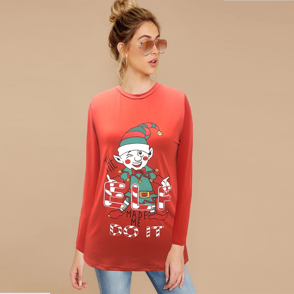 Women's Christmas Printing Shirts Round 