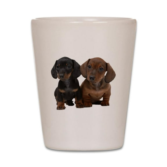 CafePress - Dachshunds - White Shot Glass, Unique and Funny Shot Glass