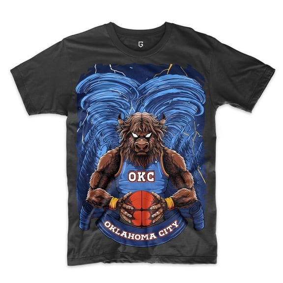 OKC Oklahoma Basketball Team Wild Bison Rumbling Thunder Men's T-Shirt
