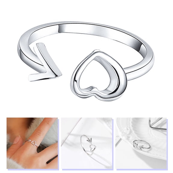 Luxshiny Love Friendship Ring For Women Adjustable Heart Rings 1Pcs