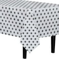 thumbnail image 4 of Exquisite Disposable Plastic Tablecloth - 108" x 54" - Black Polka Dot - 12 Pack, 4 of 10