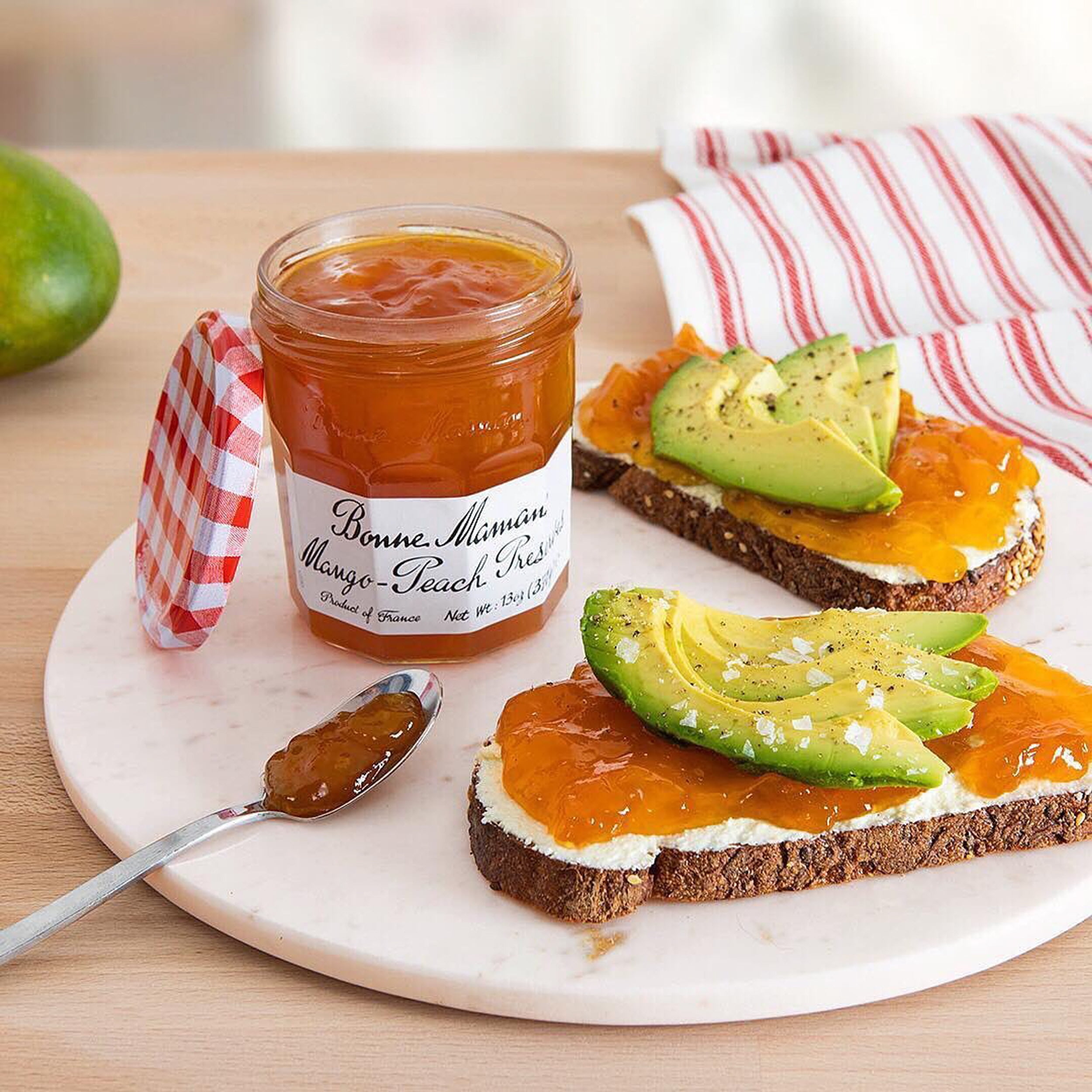 Pack of 6, Bonne Maman Mango-Peach Preserves, 13 oz