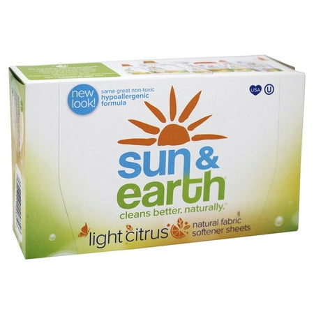 Sun & Earth - Natural Fabric Softener Sheets Light Citrus - 80 Sheet(s)