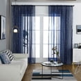 thumbnail image 3 of Cortina de ventana Irfora Cortinas semitransparentes con bolsillo de varilla que oscurecen las cortinas para sala de estar / dormitorio, juego de 2 paneles (39 '' W x 78 '' L, azul oscuro) Irfora Cortina de ventana, 3 of 7