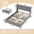 thumbnail image 3 of Gewnee Full Size Bed Frame with 4 Storage Drawers and Wingback Headboard,Button Tufted Design,No Box Spring Required,Dark Grey, 3 of 9