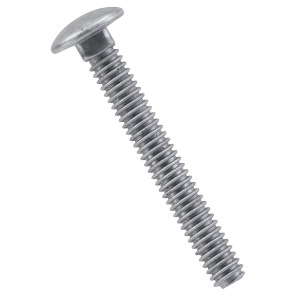 Group Galvanized Carriage Bolt 5/16” x 5”, 50 Count, Blunt Point, Alloy Steel, Self-Locking Round Head Fasteners, Wood and Metal, No Washer Needed, Rust-Resistant (812560)