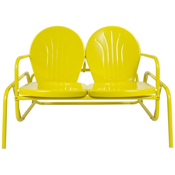 47-Inch Outdoor Retro Tulip Double Glider Chair