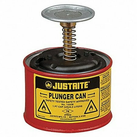 

Justrite Plunger Can 1 pt. Galvanized Steel Red 10008 10008 ZO-G2503742