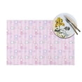 thumbnail image 4 of ZNDUO Placemats, 1 PCS Heat Resistant Stain Resistant Woven PVC Insulation Placemats, Durable Washable Elegant Table Mats for Dining-Pink Floral Stripes, 18"x12", 4 of 6