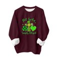 thumbnail image 4 of Qiopertar Mode Femmes Saint-Patrick Décontracté Manches Longues Col Rond Imprimé Chandail en Molleton Dames Hauts Blouse Offres de la Semaine Liquidation Moins de 5$ jusqu'à 90 % de Réduction, 4 of 5