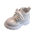 thumbnail image 3 of Zshosam Baby Booties Girls Ankle Boots with Side Zipper & Lace Up – Stylish Comfort Shoes for Toddlers Little Kids & Big Kids Size 10,(White Toddler 10), 3 of 6