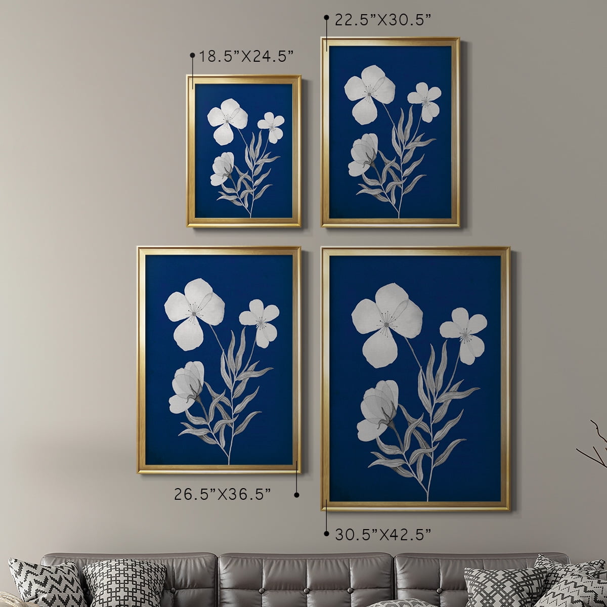 Indigo Sketch I Premium Framed Print - Ready to Hang