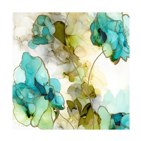 Jennifer Goldberger 'Flower Facets IV' Canvas Art