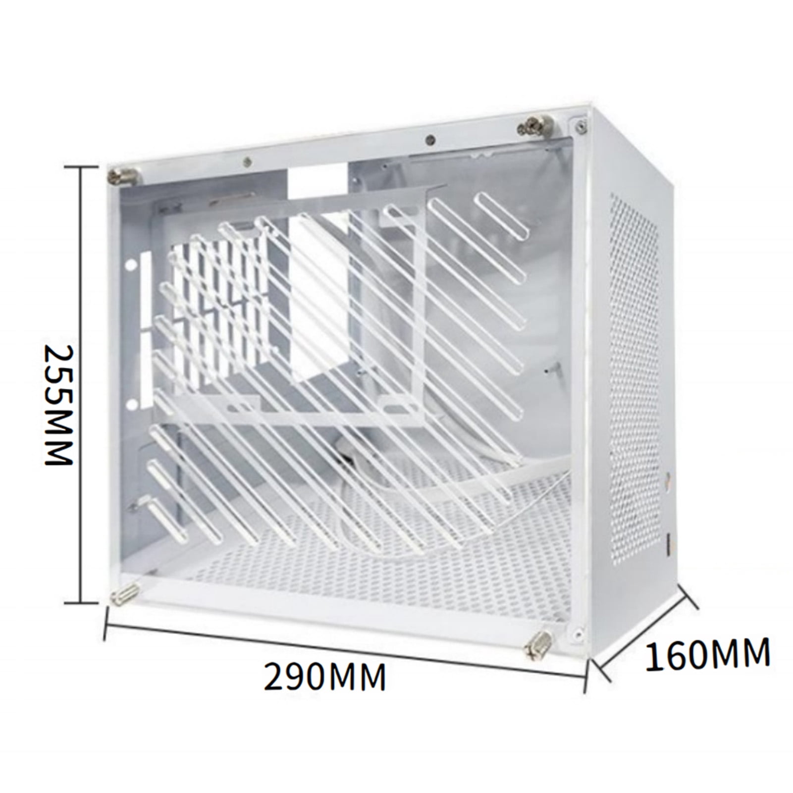 Plug In Itx X70 ITX Computer Case with Acrylic Side Panel, Supports MATX ITX Motherboard/280mm GPU, Durable Compact PC Case with Free Assembly Space