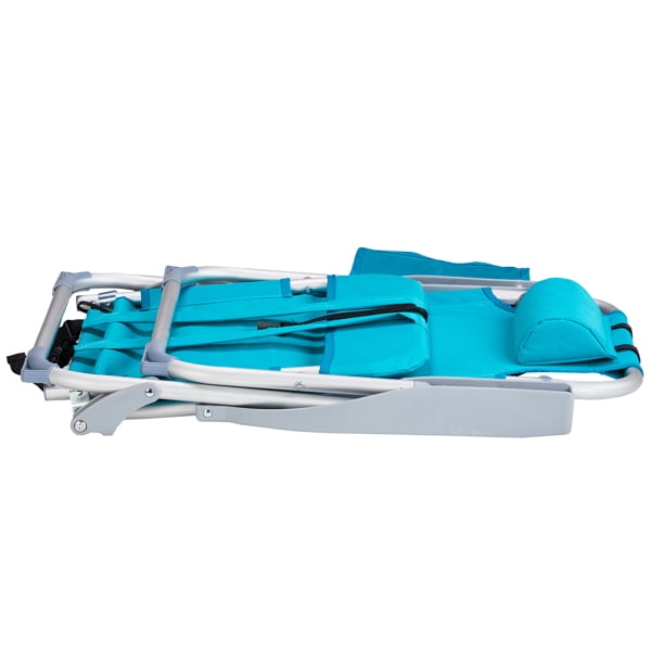 63*65*82cm Short Oxford Cloth Silver White Aluminum Tube Bearing 100kg Beach Chair Mint Green