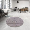 thumbnail image 4 of Ahgly Company Machine Washable Indoor Round Industrial Modern Dark Goldray Area Rugs, 7' Round, 4 of 7