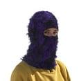 thumbnail image 6 of Unique Bargains 1 Pc Warm Face Mask Knitting Balaclava for Cycling Purple Black, 6 of 6