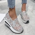 thumbnail image 2 of YLYL Floral Embroidery Breathable Sheer Mesh Sneakers for Women Lace Mesh Slip on Casual Platform Wedge Walking Shoes, 2 of 8