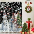 thumbnail image 5 of Shower Curtain 72"W x 96"L Christmas Snowman Xmas Tree Black Fabric Shower Curtains Set with Hooks Water Repellent Bathroom Curtains Machine Washable Bathroom Accessories, 5 of 9