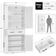 Kitchen Pantry Storage with Drawer, 72.5" H Cupboard Pantry