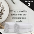 thumbnail image 2 of Halley Bath Towels 2-Pack - 100% Turkish Cotton Ultra Soft, Absorbent Bathroom Towels - Machine Washable - White, 2 of 10