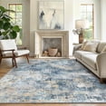 thumbnail image 1 of 5x7 Area Rugs for Living Room and Bedroom, Machine Washable Non Slip Low Pile Lightweight Rugs, Indoor Abstract Texture Print Pattern Floor Rug, Dusty Blue, 1 of 6