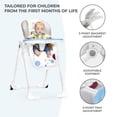 thumbnail image 3 of Kinderkraft Yummy Adjustable Baby High Chair, Foldable Toddler Feeding Chair with Removable Tray, 6 Months to 3 Years, Gray, 3 of 8