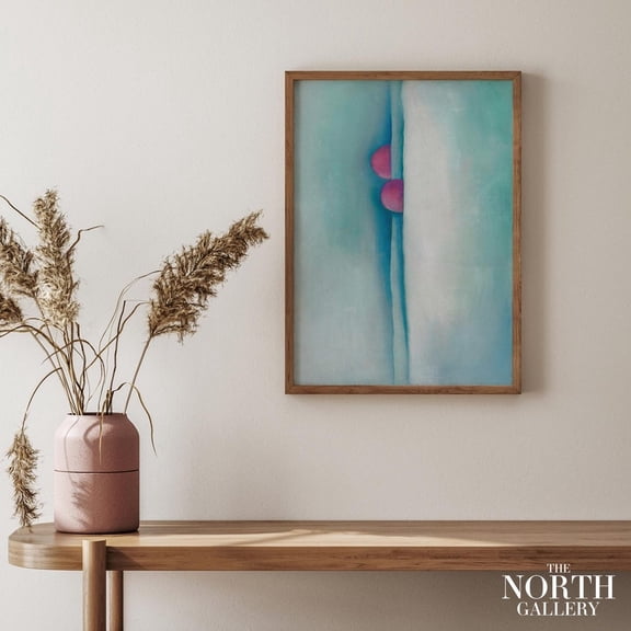 PosterArt Georgia O'Keeffe Green Lines and Pink Giclee Poster Print, Botanical Wall Art, Poster Wall Art for Living Room, New Home Gift, Contemporary Art, Size 8x12 UNFFRAMED