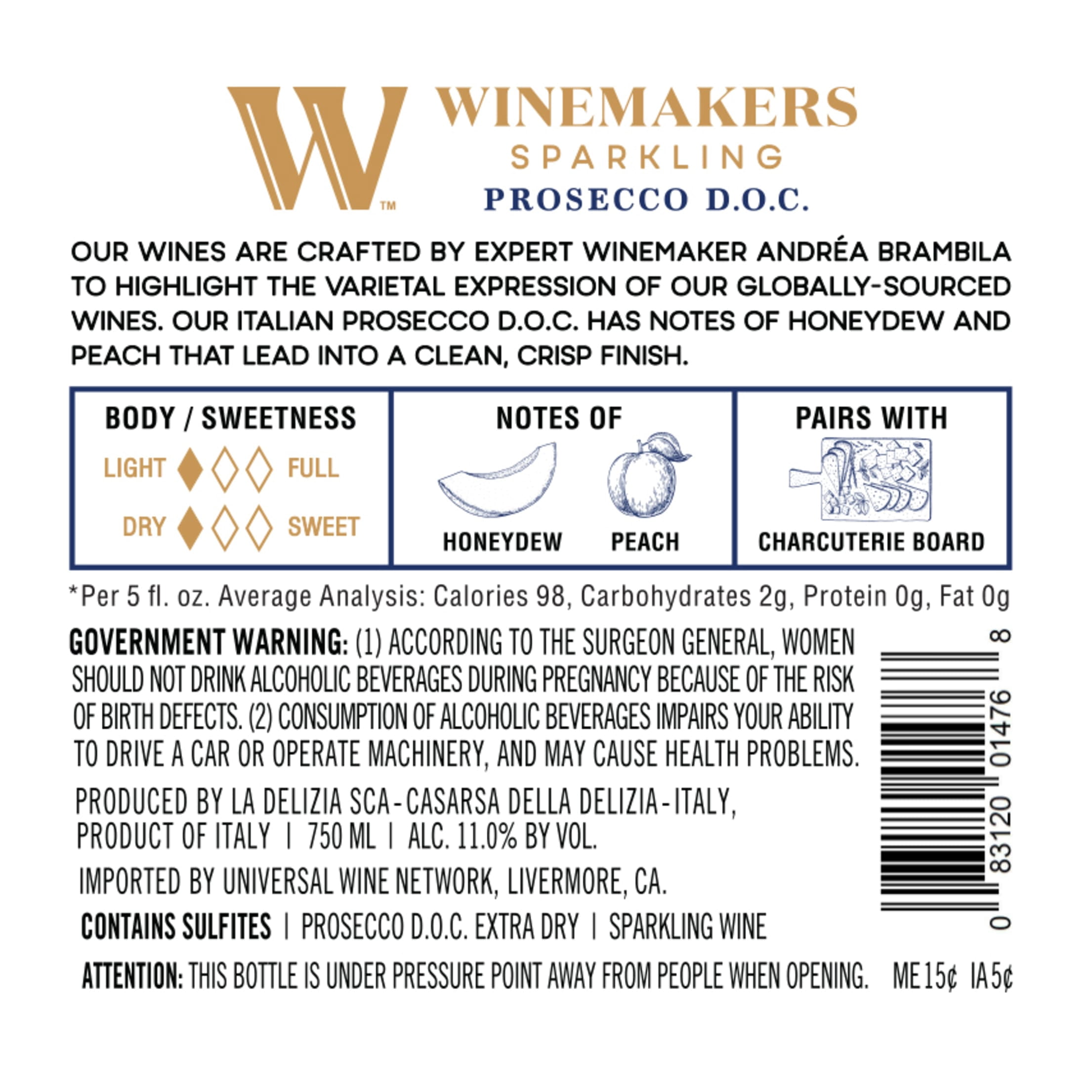 Winemakers Selection Prosecco, White Wine, 750ml